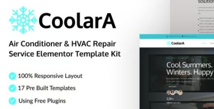 Coolara - Air Conditioner & HVAC Repair Service Elementor Template Kit