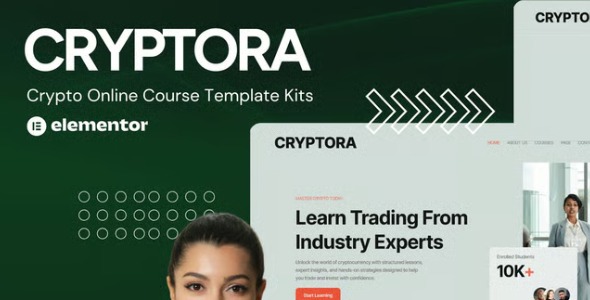 Cryptora 1.0 – Crypto Online Course Website Elementor Template Kit