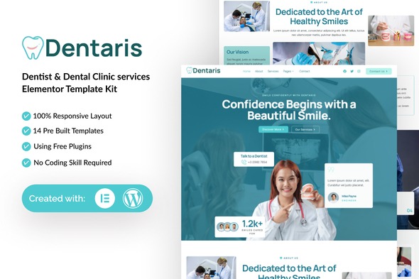 Dentaris 1.0 – Dentis & Dental Clinic Service Elementor Template Kit