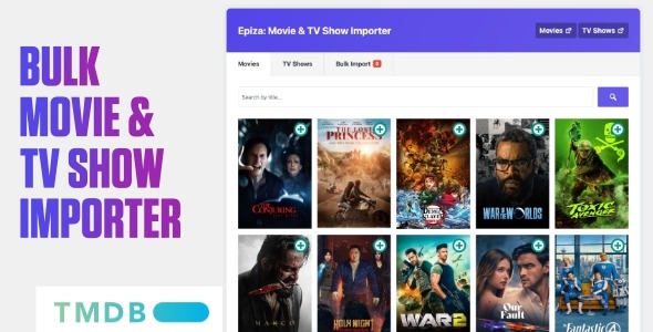 Epiza 1.0 – Bulk Movie & TV Show Importer For WordPress