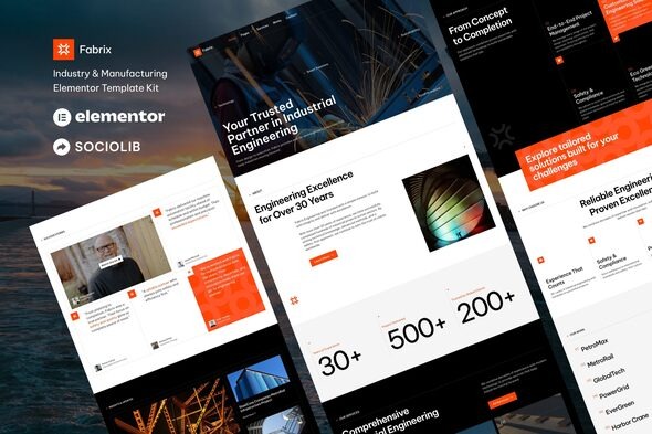 Fabrix 1.0 – Industry & Manufacturing Elementor Template Kit