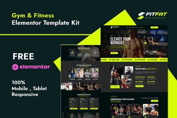 Fitfat 1.0 – Gym & Fitness Elementor Template Kit