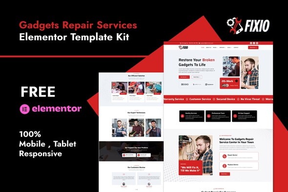 Fixio 1.0 – Gadgets & Electronics Repair Services Elementor Template Kit