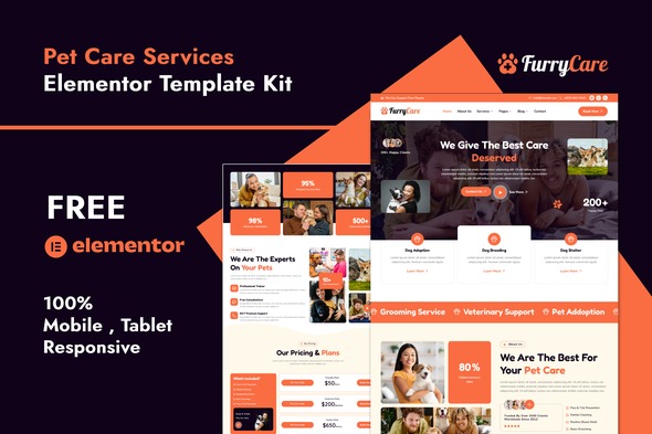 Furrycare 1.0 – Veterinary & Pet Care Services Elementor Template Kit