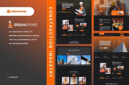 GrahaPrime - Construction Industry Elementor Template Kit