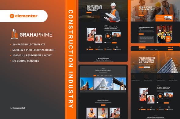 GrahaPrime 1.0 – Construction Industry Elementor Template Kit