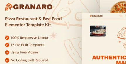 Granaro - Pizza Restaurant & Fast Food Elementor Template Kit