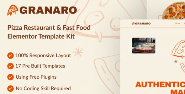 Granaro 1.0 – Pizza Restaurant & Fast Food Elementor Template Kit