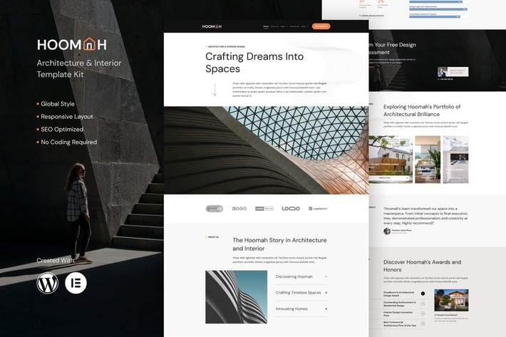 Hoomah 1.0 – Architecture & Design Interior Elementor Pro Template Kit