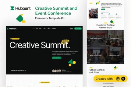 Hubbent - Creative Summit & Event Conference Elementor Template Kit