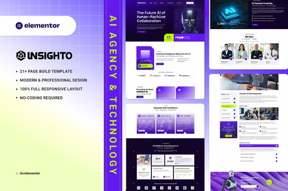 Insighto 1.0 – AI Agency & Technology Elementor Template Kit