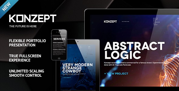 Konzept 3.1 – Fullscreen Portfolio WordPress Theme