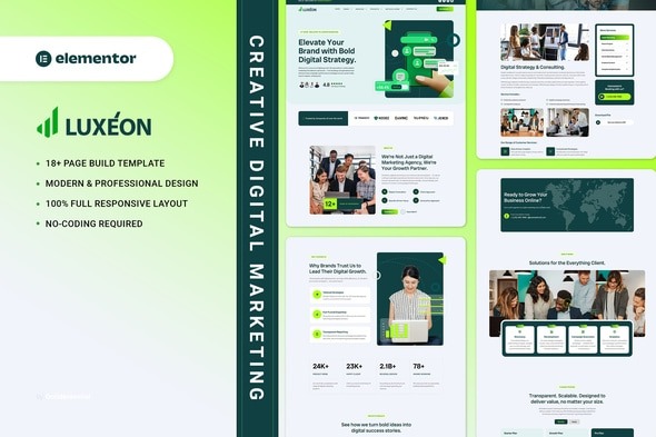 Luxeon 1.0 – Creative Digital Marketing Elementor Template Kit