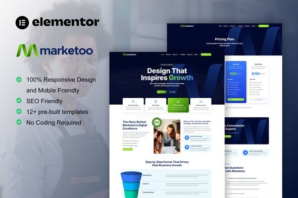 Marketoo 1.0 – Digital Marketing Agency Elementor Pro Template Kit