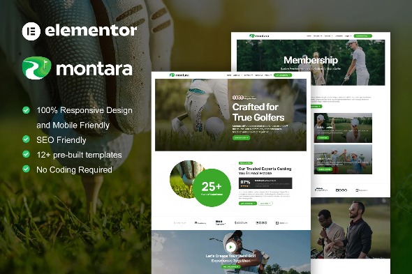 Montara  – Golf Club & Academy Elementor Pro Template Kits