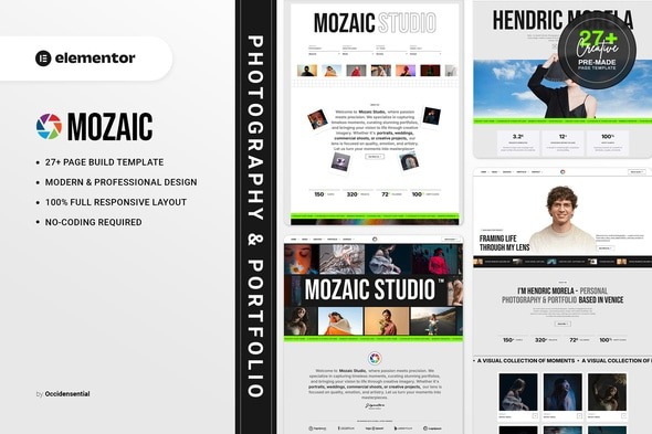 Mozaic 1.0 – Photography & Portfolio Elementor Template Kit