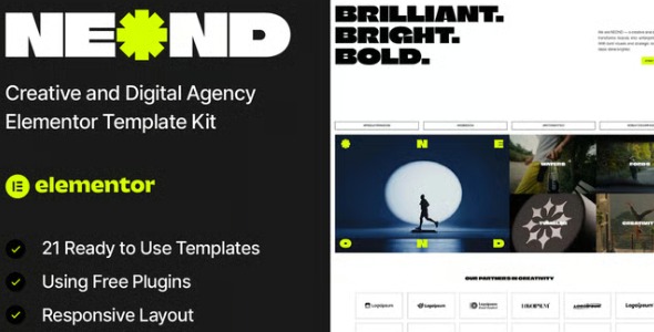 Neond 1.0 – Creative & Digital Agency Elementor Template Kit