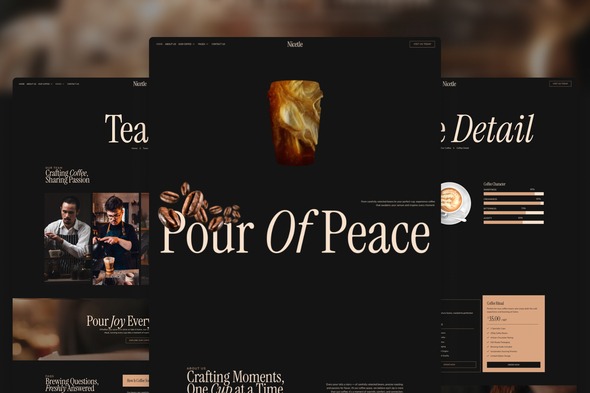 Nicetle 1.0 – Modern Elegant Coffee Shop & Roastery Elementor Template Kit