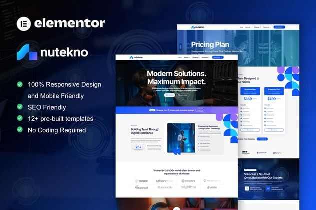 Nutekno 1.0 – IT Services Company Elementor Pro Template Kit