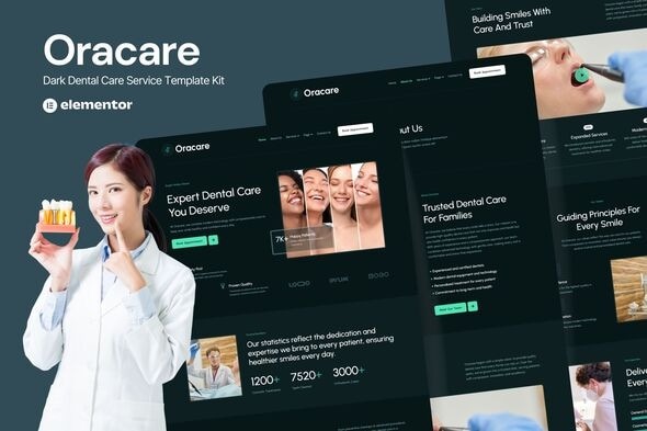 Oracare 1.0 – Dental Care Service Website Elementor Template Kits