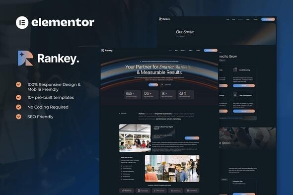 Rankey 1.0 – Digital Marketing Agency Elementor Template Kit