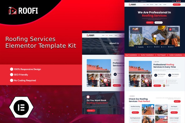 Roofi 1.0 – Roofing Services Elementor Template Kit