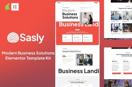Sasly - Fintech Agency Elementor Template Kit