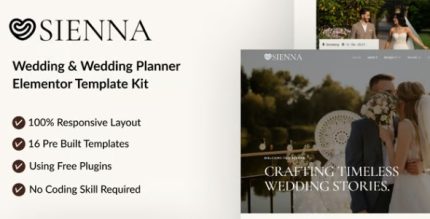 Sienna - Wedding Planner Elementor Template Kit