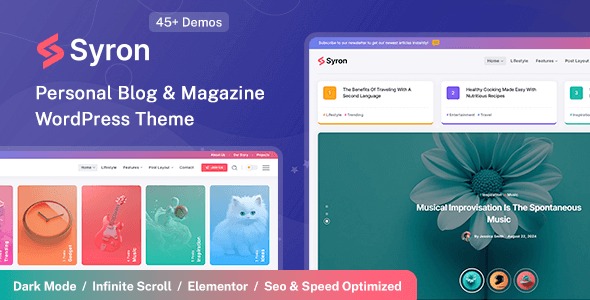 Syron 2.0.0 – Personal Blog & Magazine WordPress Theme