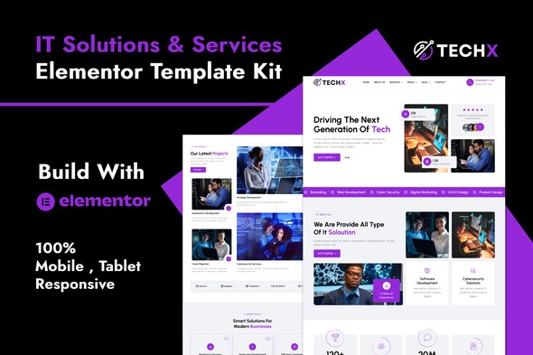 TechX 1.0 – IT Solutions & Services Company Elementor Template Kit