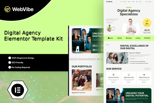 Webvibe 1.0 – Digital Agency Elementor Template Kit
