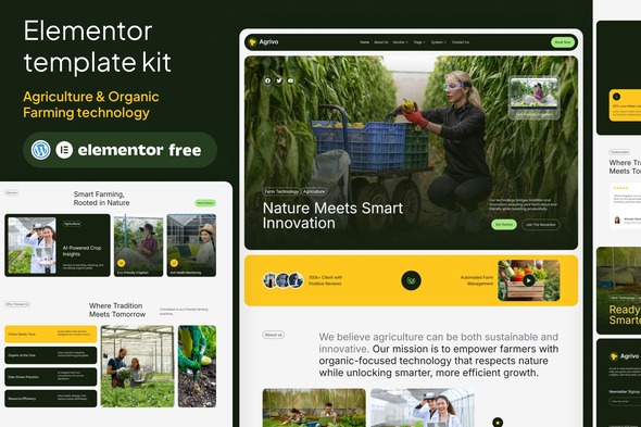 Agrivo  – Agriculture & Organic Farming technology Template Kit