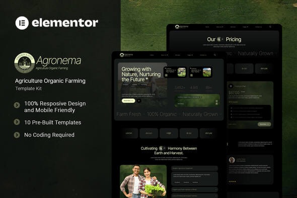 Agronema  – Agriculture Organic Farming Elementor Template Kit