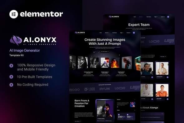 Aionyx  – AI Image Generator Elementor Template Kit