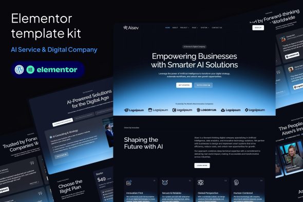 Aisev  – AI Agency & AI Solutions Technology Elementor Template Kit