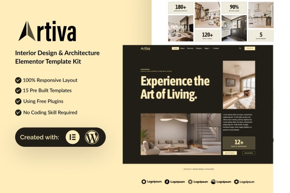 Artiva  – Interior Design & Architecture Elementor Template Kit