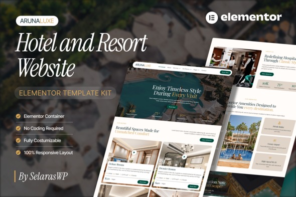 ArunaLuxe  – Hotel & Resort Elementor Template Kit