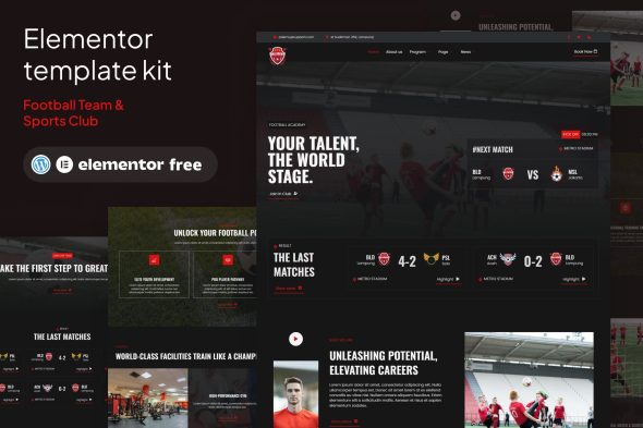 Ballademy  – Football Team & Sports Club Elementor Template Kit