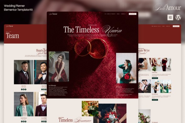 Belle Amour  – Modern Elegant Wedding Planner Elementor Template Kit
