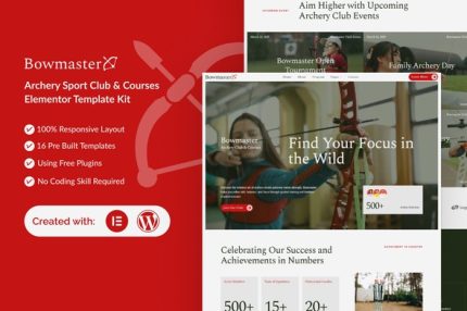 Bowmaster - Archery Club & Courses Elementor Template Kits