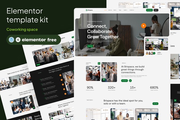 Brixspace  – Coworking Space Elementor Template Kit