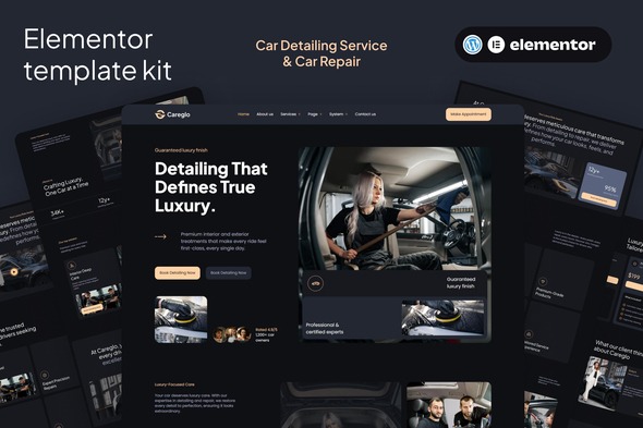 Careglo  – Car Detailing Service & Car Repair Elementor Template Kit