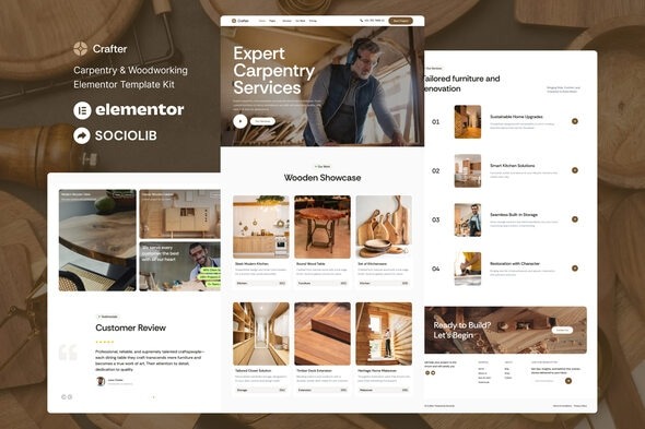 Crafter  – Carpentry & Woodworking Elementor Template Kit
