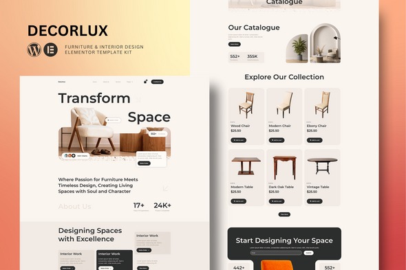 Decorlux  – Interior Design Elementor Template Kit