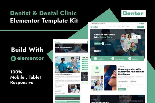 Dentor  – Dentist & Dental Care Elementor Template Kit