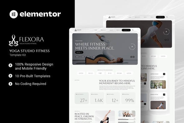 Flexora  – Yoga Studio Fitness Elementor Template Kit
