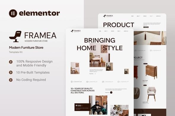 Framea  – Modern Furniture Store Elementor Template Kit