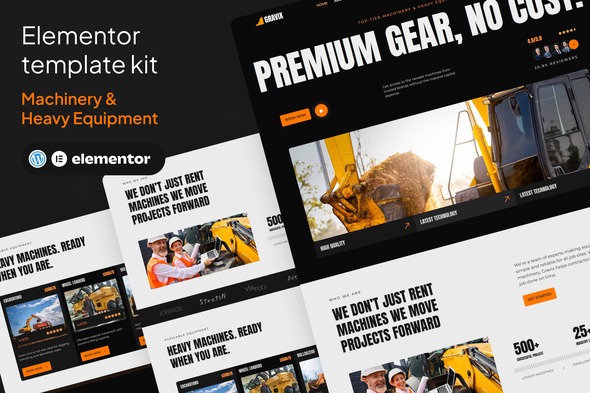 Gravix  – Machinery & Heavy Equipment Elementor Kits Templates