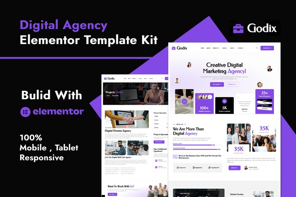 Godix  – Digital Agency Elementor Template Kit
