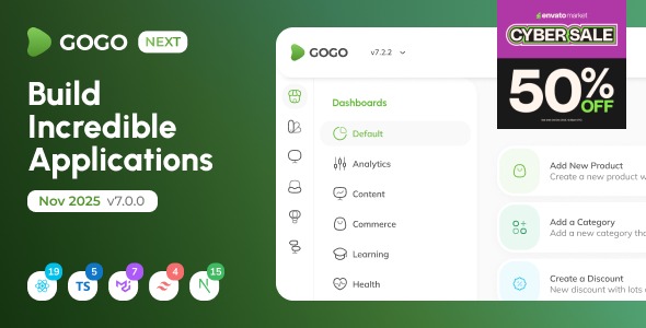 Gogo 8.2.0 – Next React Admin Template (React 19)